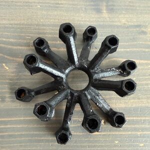 Vintage atomic metal spider taper candle holder